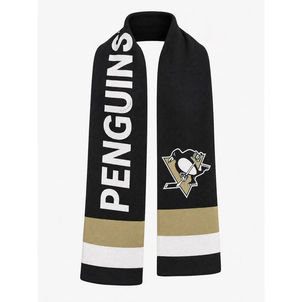Pro-FANity Pittsburgh Penguins NHL Scarf Black Gold Zipper Pocket